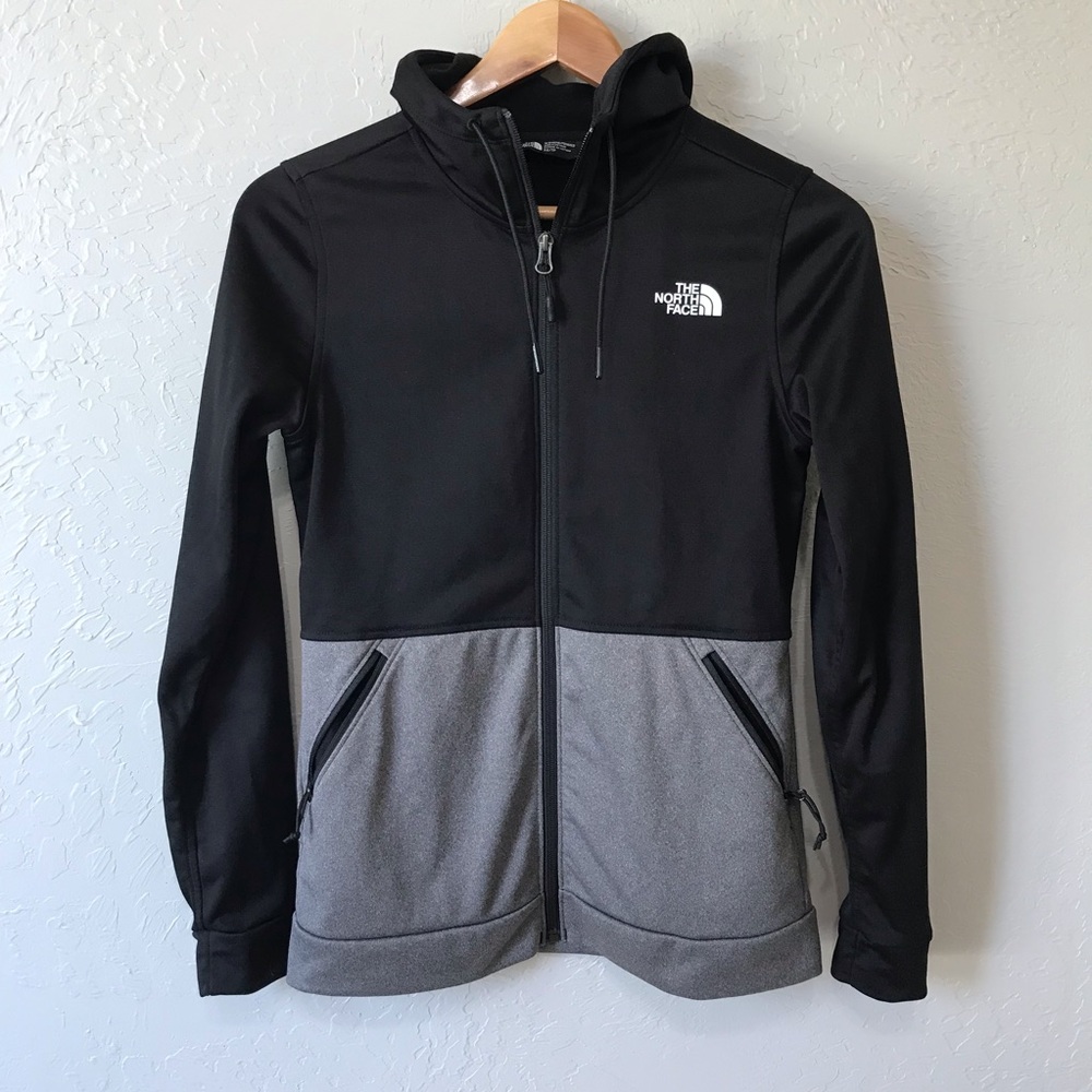 The North Face Black and Gray Full-Zip Hooded Jacket